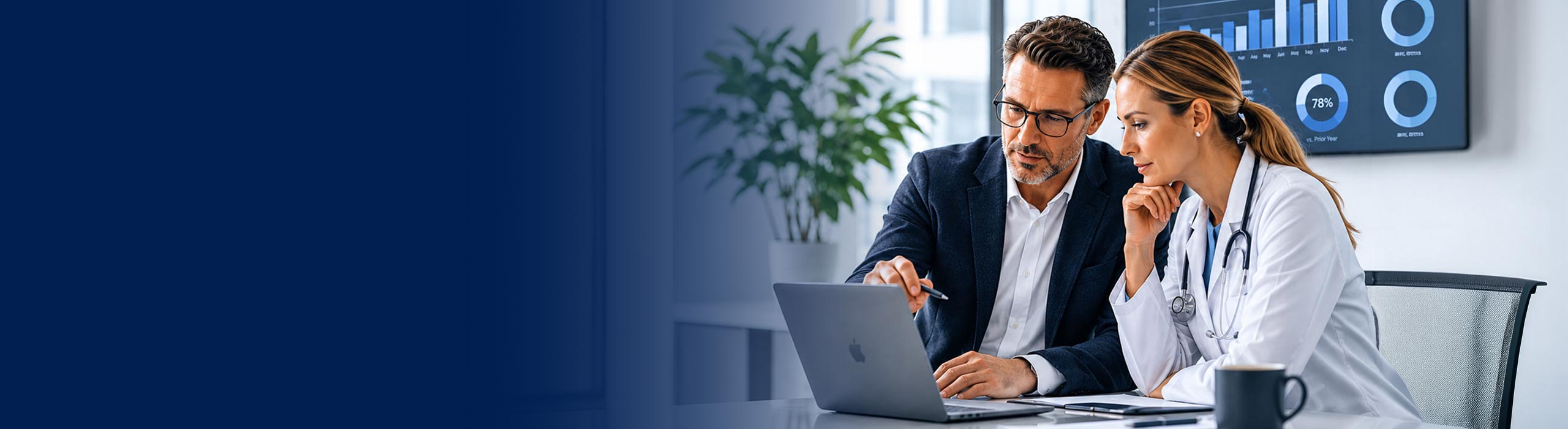 Physicians reviewing a practice growth plan